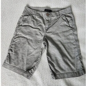 Anthropologie Level 99 Linen Blend Grey Bermuda Shorts